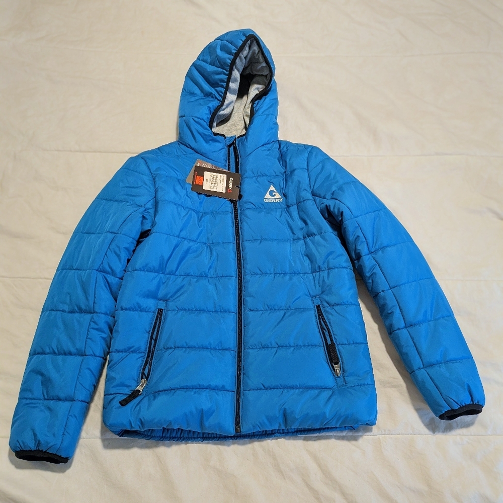 NWT Gerry Webber Blue Hooded Puffer Jacket, L 14/16